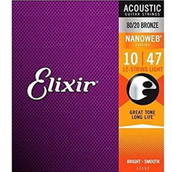 Elixir 11152 NANOWEB 10-47  12-String Acoustic Strings