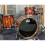 MSI DRXKIT DW Collector's Series Maple 4-Piece Shell Pack, Tobacco Burst Lacquer over African Chenchen, Chrome Hardware