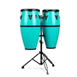 Latin Percussion LP646D-SF 10" & 11" Discovery Conga Set w/ Stand - Sea Foam Green