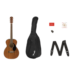 Fender 0970150422 CC-60S Concert Acoustic Guitar Pack, All Mahogany