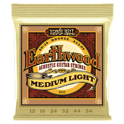 Ernie Ball P02003 Earthwood Medium Light Acoustic Guitar Strings 12-54