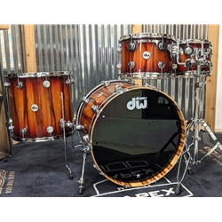 MSI DRXKIT DW Collector's Series Maple 4-Piece Shell Pack, Tobacco Burst Lacquer over African Chenchen, Chrome Hardware