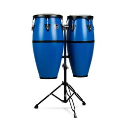 Latin Percussion LP646D-DB 10" & 11" Discovery Conga Set w/ Stand - Race Car Blue