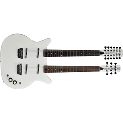 Danelectro DBN612 WTP 6-String/12-String Double-Neck Electric Guitar - White Pearl