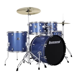 LC9519 Ludwig Accent Drive 5 Piece Complete Drumset - Blue Sparkle