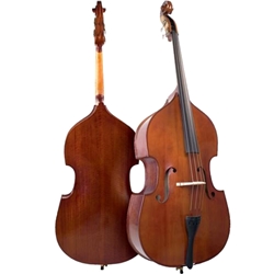 Palatino VB-029 Bergamo Hand Carved Solid Top 3/4  Bass Outfit - Flamed Maple, w/Carry Bag, Bow